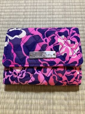 Vera Bradley Pink & Purple Quilted Fold Wallet Retired Katalina Pink